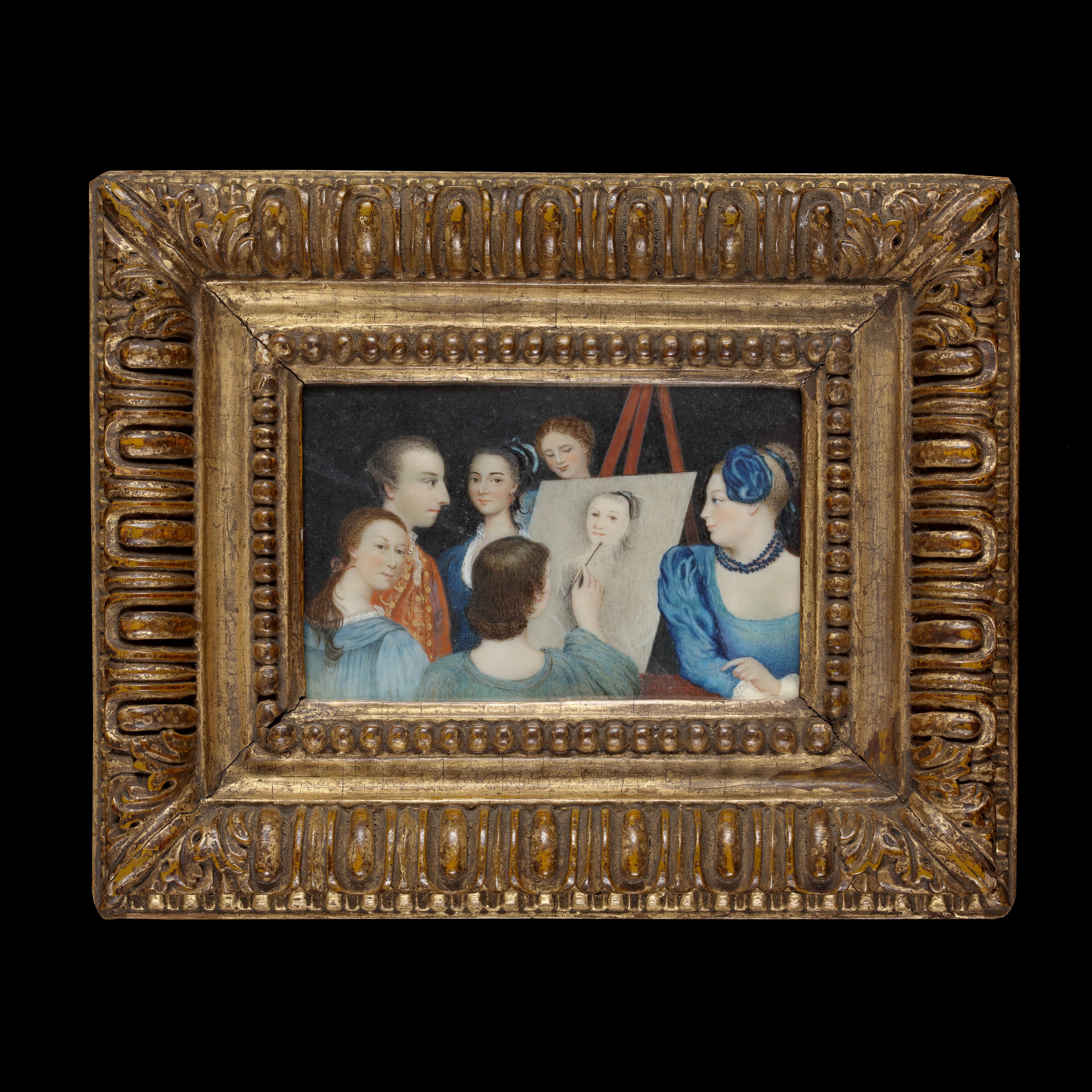 Group portrait of the Ponsonby family, with a girl painting a portrait of a member of the family